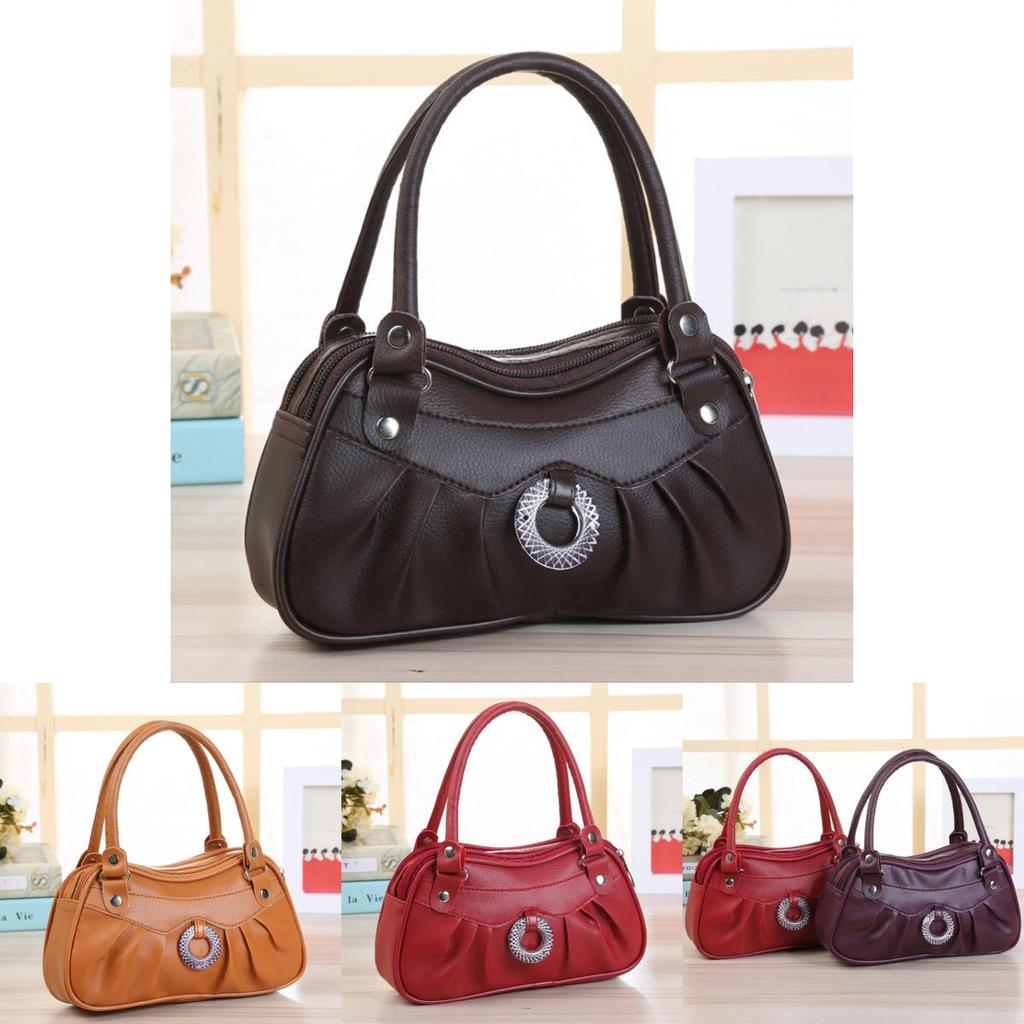 Elegant Pure Color Handbag For Women With Soft Pu Leather And Classic Design