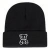 Damen Niedlicher Kleiner Bär Cartoon Stickerei Strickmütze Herren Freizeit Reise Wintermützen Beanies Mütze Hip Hop Mützen