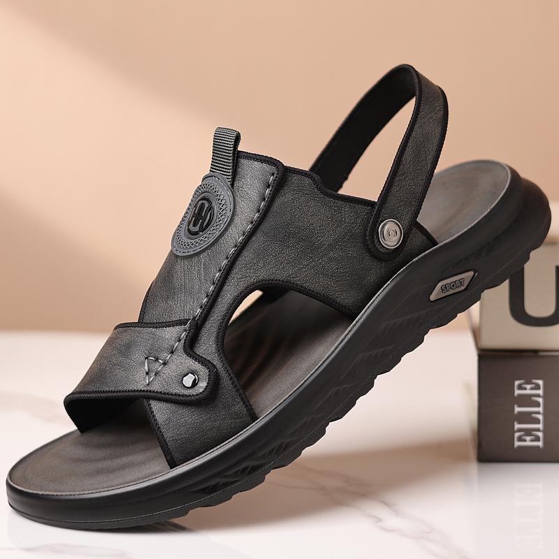 

Мужские сандалии на платформе новые летние пляжные туфли на мягкой подошве повседневные двойного назначения Baita дышащие пляжные прохладные шлепанцы 38 серый