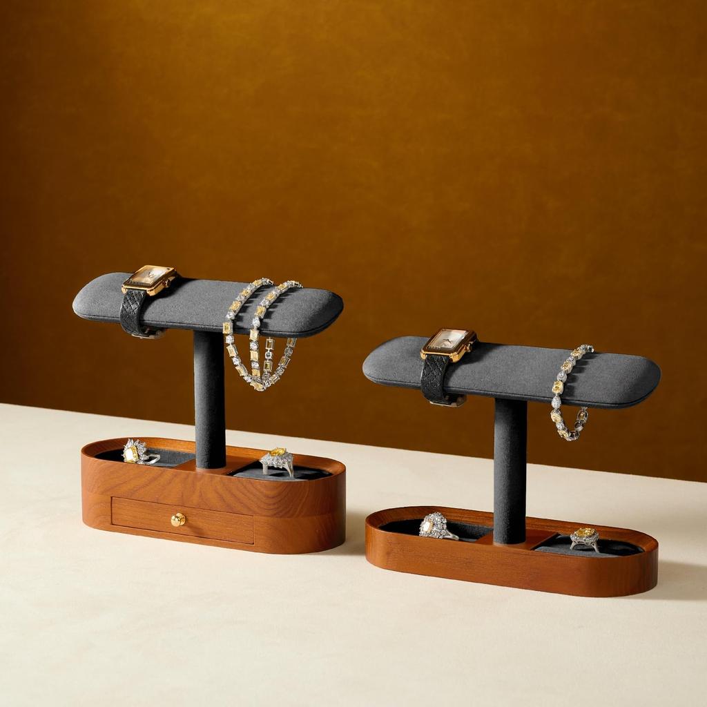 Oirlv Watch Watch Wooden Display Compatible with Qualified SM21202 Stand, 2-4 Stand, Stand, Storage, Photography, High-End, Stylish, Invoices, (Dark
