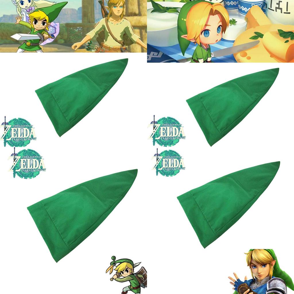 Cappello Cosplay Link The Legend Of Zelda Cappellino Verde di Qualità Premium
