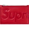 Supreme Porta-Cartões de Couro com Zíper (25FW) Vermelho