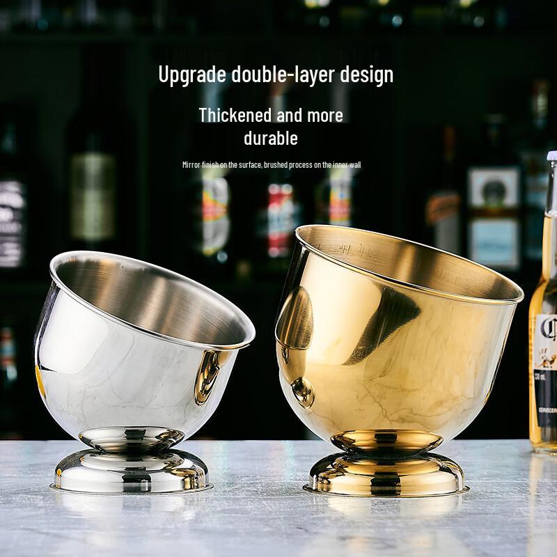 ZISIZ Gold Slanted Multi-Function Ice & Storage Bucket