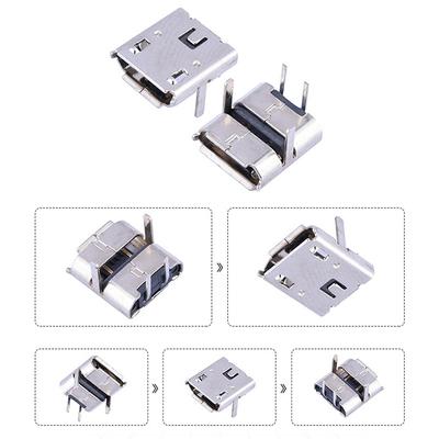 10X Micro Usb 2 Broches 90 Degrés Type B Connecteur Femelle Pour Connecteur de Téléphone Mobile