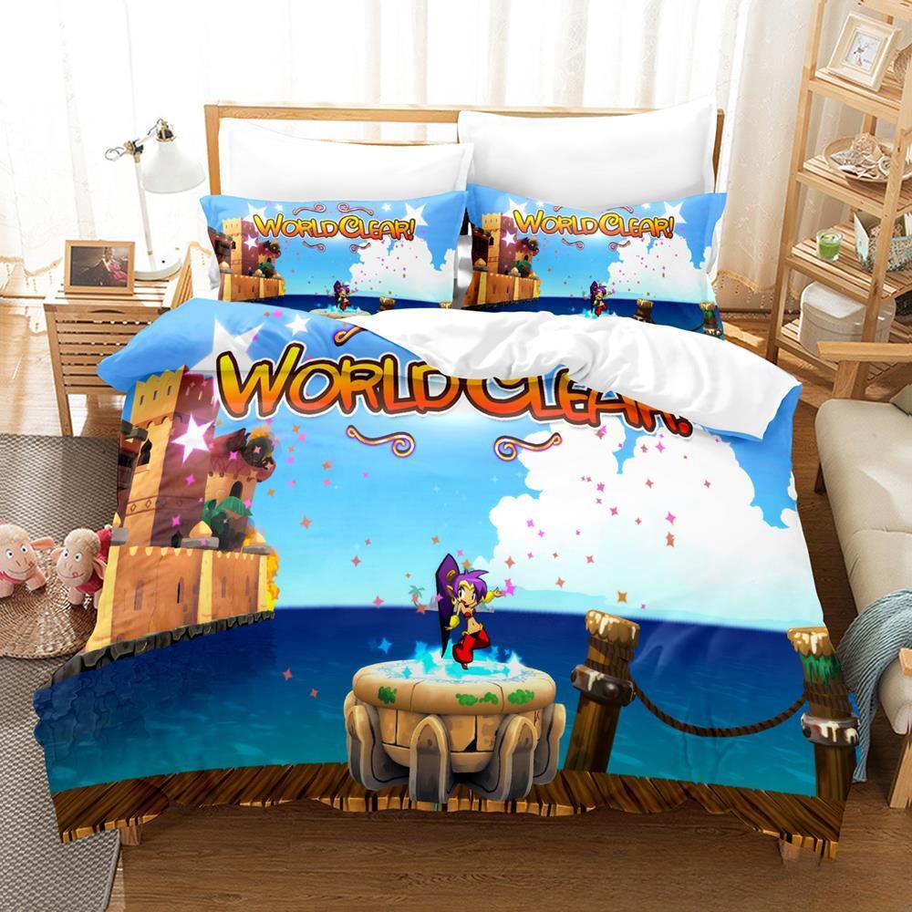 Nová ložní souprava Shantae Half-Genie Hero Jednolůžková Twin Full Queen King Size Ložní souprava Dospělá Dětská Ložnice Sady Povlečení 3D Anime Hra