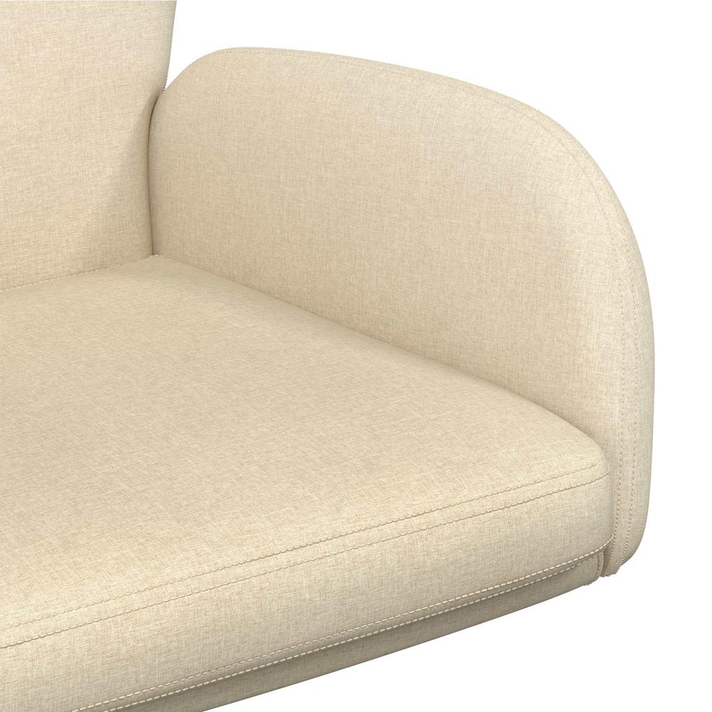 Swivel Chair 54 X 58 X 90 Cm Cream Fabric