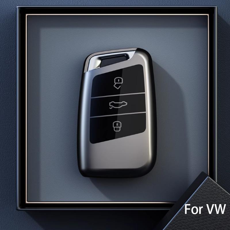 Titanium Gray for VW Volkswagen Magotan Passat B8 Skoda Superb Kodiaq A7 Remote Car Key Case Cover Holder Keychain Accessories