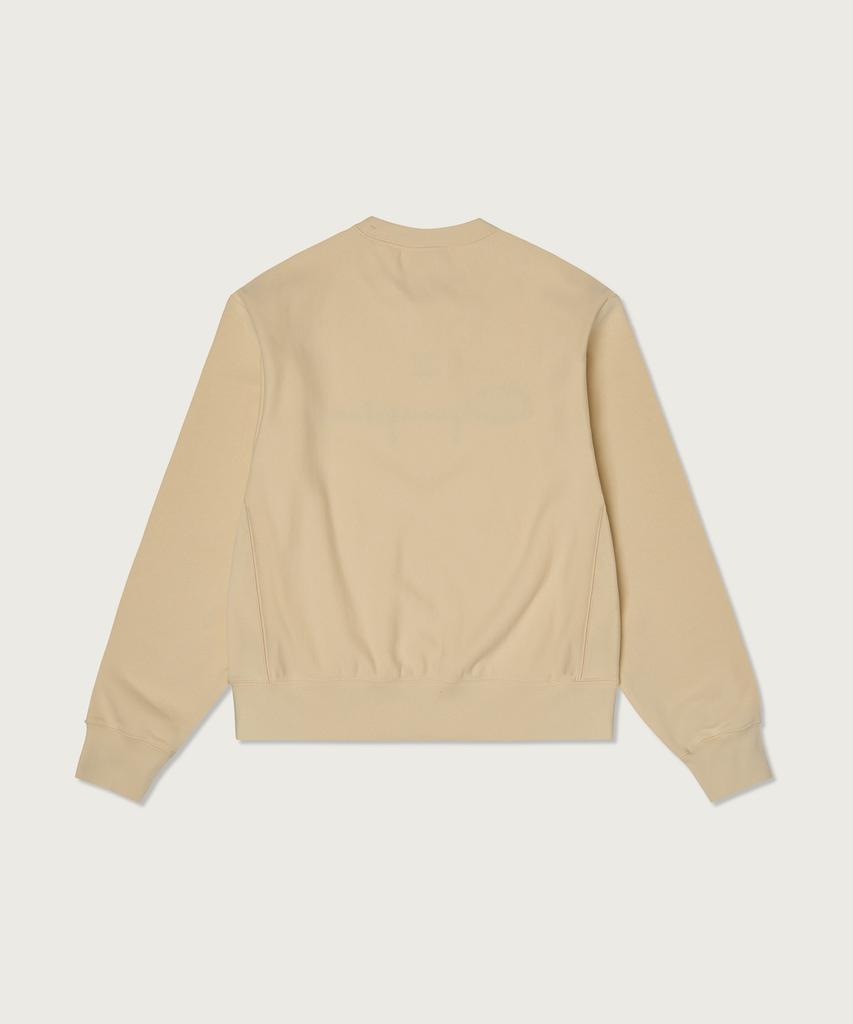Champion Women'S Reverse Weave Big Logo Crop Sweatshirt Beige