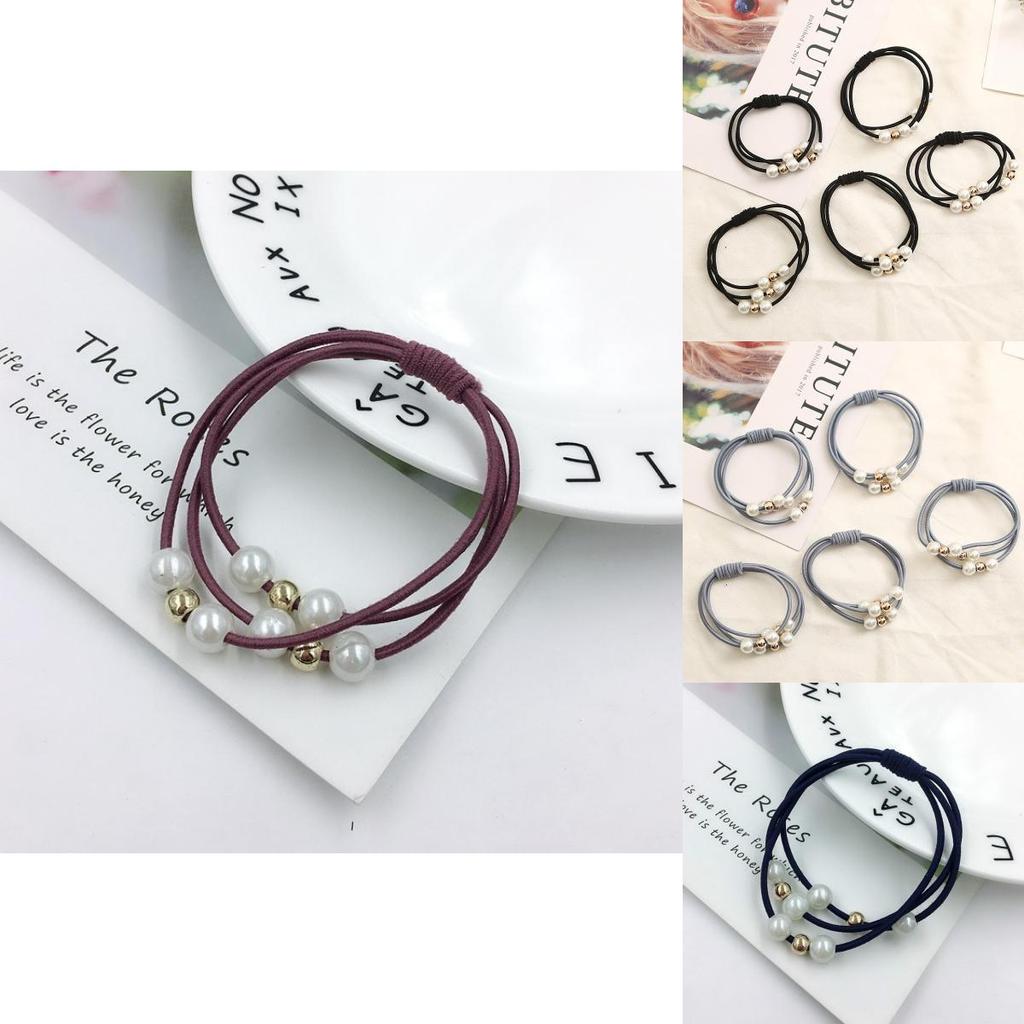 Stylish Korean Pearl Head Rope Featuring High-elastic Three-strength Rubber Band For Ultimate Comfort