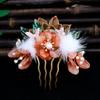 Floral Tang Dynasty Hairpin Tassel Flower Hair Comb Antique Ancient Hair Stick  Children