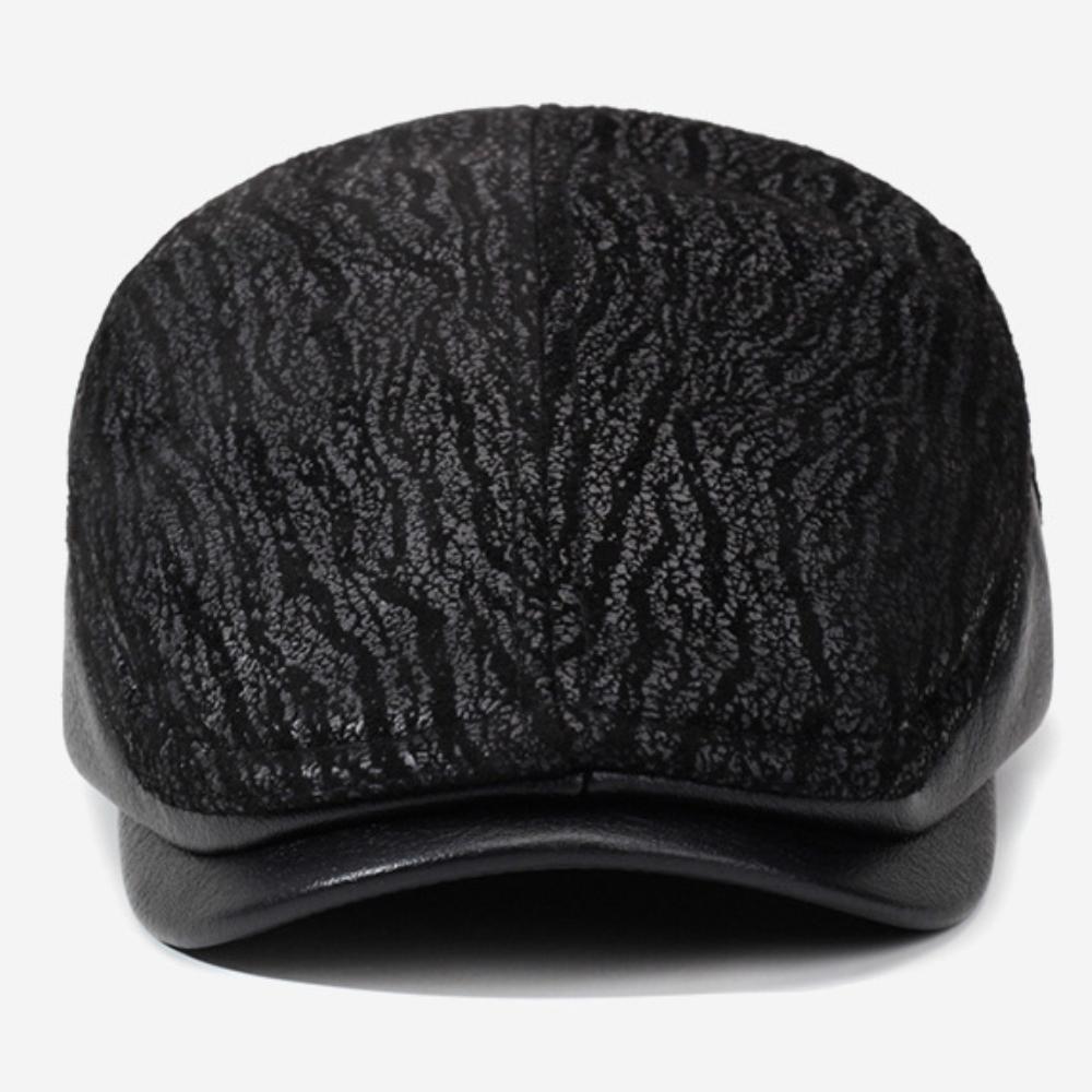 HT4845 Mens Beret Thick Warm Autumn Winter Hat Male Ivy Flat Cap Retro Beret Hat with Ear Flaps Dad Father Grandfather Beret Cap