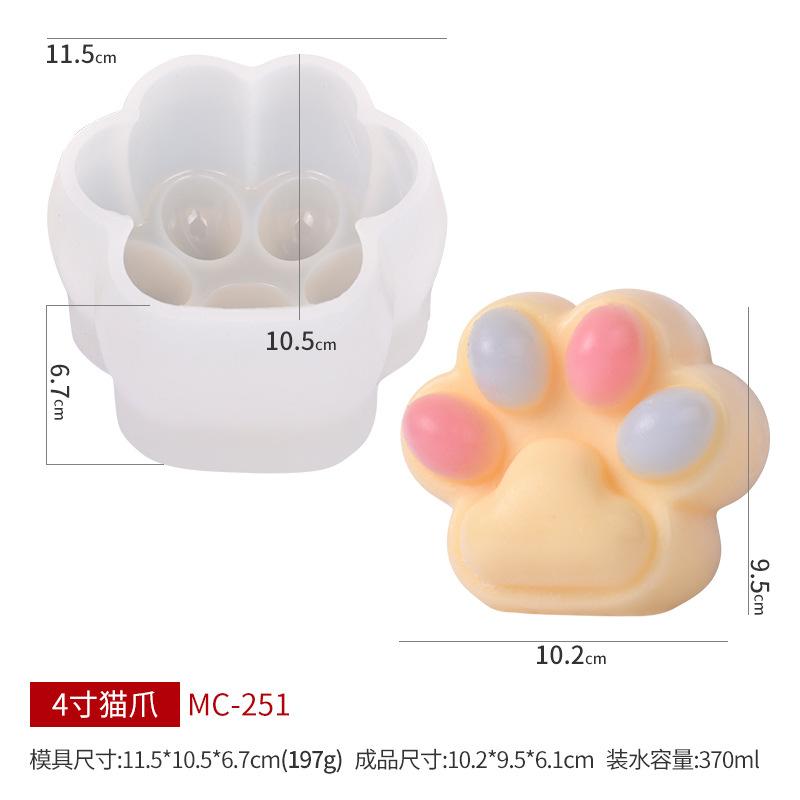 Large Cat Paw Slow Rising Stress Relief Clay Handmade DIY Silicone Mold