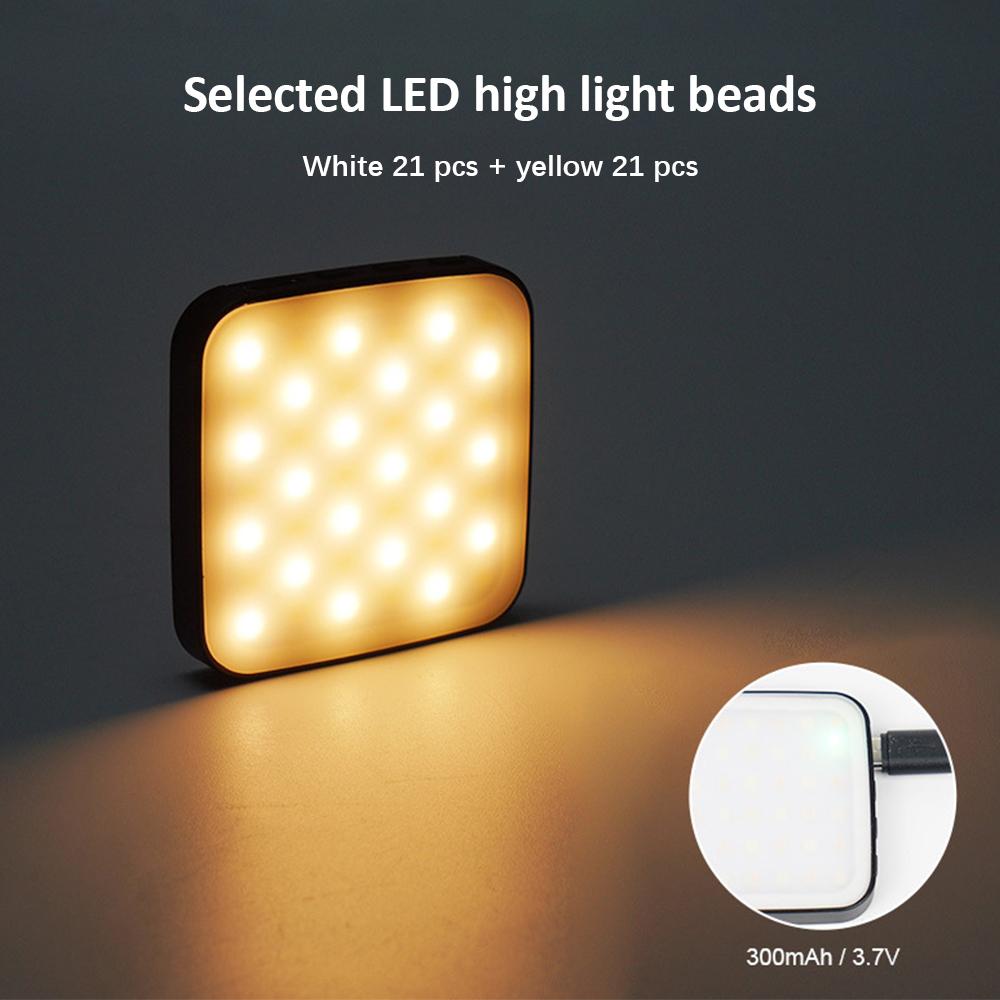 2W Magnetic Phone Light Bi Color Selfie Light Pocket LED Light 2500K 8500K Color Temperature Dimmable with 42 LED Beads