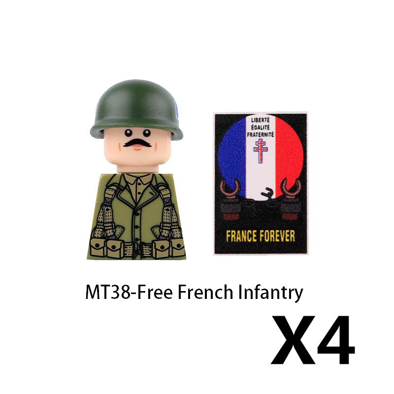 Military Soldier Figure Building Blocks British US French Army Weapons 101 Airborne Division Officer Infantry M1 Toys Gifts D126