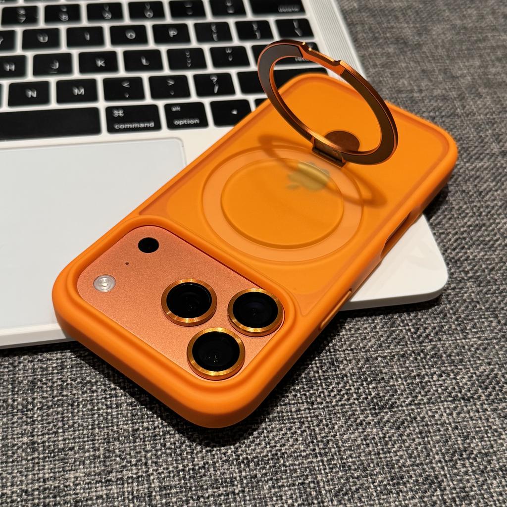 Metal Ring Holder Stand For Magsafe Charge Case for iPhone Air 17 16 15 Plus 13 12 11 Pro Max Matte Clear Shockproof Bumper Capa