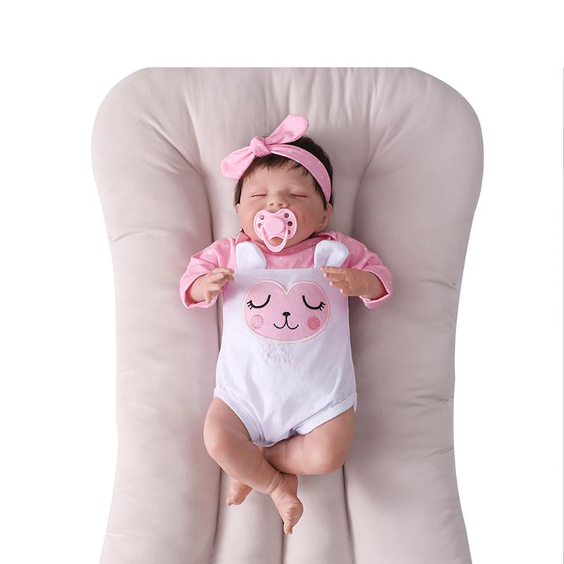 Baby Bassinet Bed Portable Womb Shaped Mattress Removable Washable Cover Infant Sleep Nest Hypoallergenic Microfiber Padding Compact Travel Cot