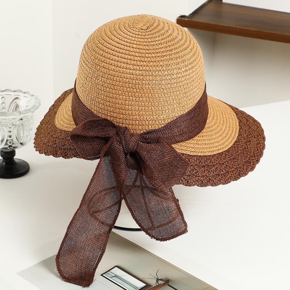 Dames Stro Zonnehoed met Brede Rand - Opvouwbare Strand- & Vakantiehoed
