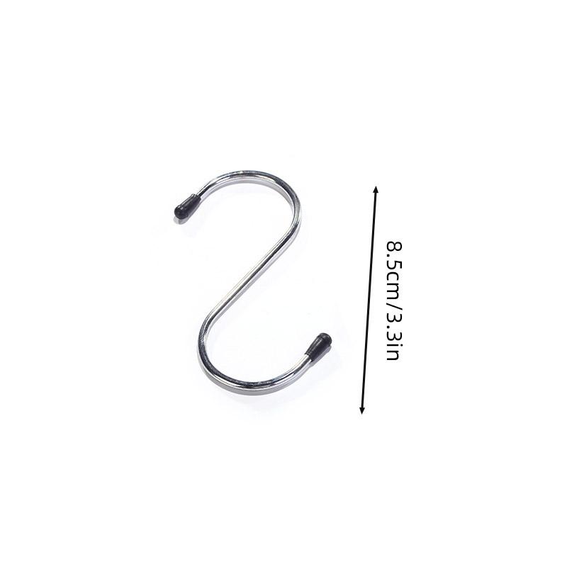 4pcs Stainless Steel Hooks Cabinet Door Back Clothes Towel Holder S-Shape Kitchen Bathroom Organizer Rack Bathrobe Hanger