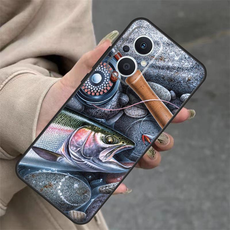 Vintage Trout Fishing Case For OPPO Reno 7 8 Lite 10 11 12 13 14 Pro 8T 12F 13F 14F OPPO Find X8 X6 X9 Pro Cover