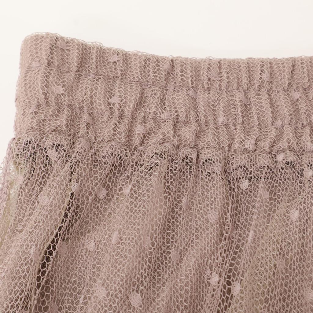 RED VALENTINO SR0RA360428 Pink Dot Lace Tulle Skirt skirt 36 pinkUsed
