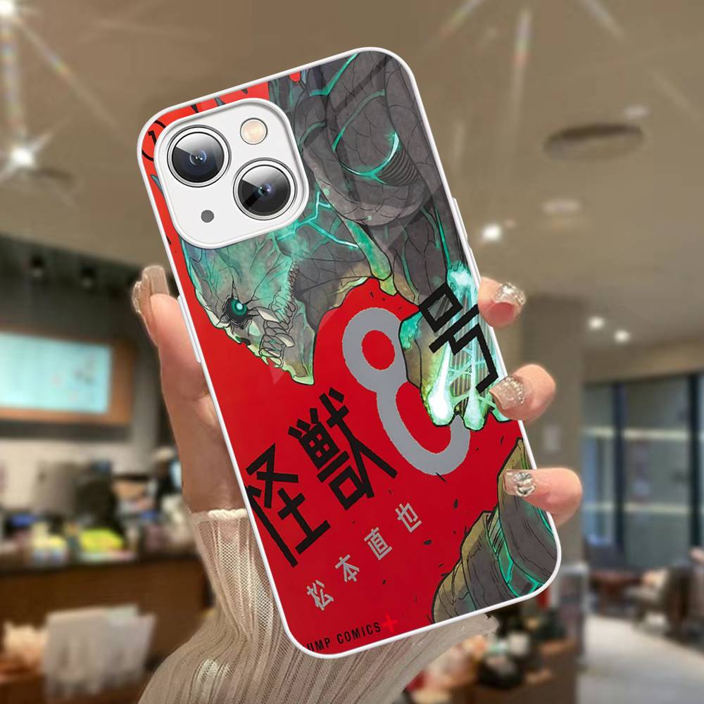 Classic Anime K-kaiju No8 For IPhone 14 13 12 Mini 11 Pro XS Max X XR 14 Plus Tempered Glass Cover