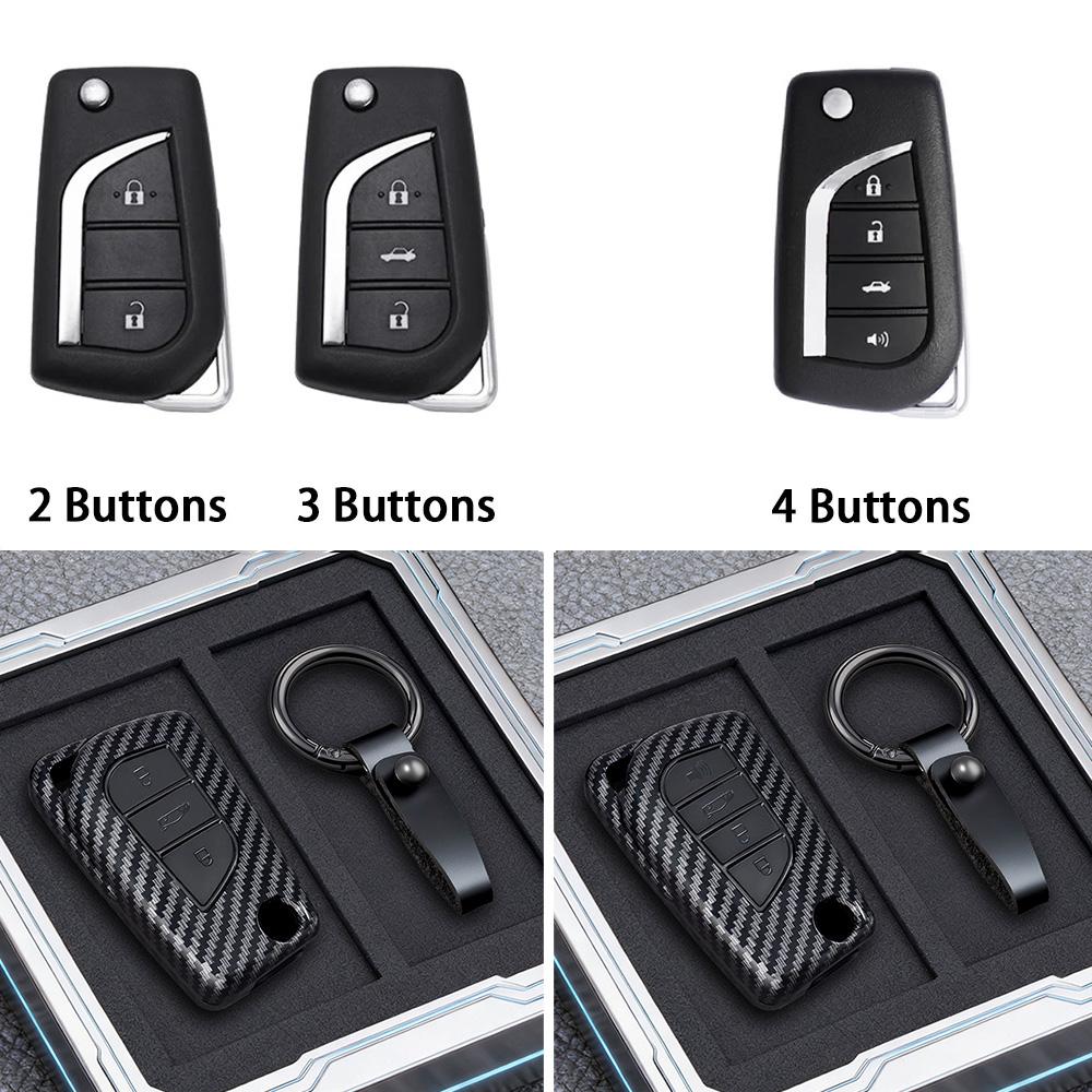 

2/3/4 Buttons Car Flip Key Case Cover Shell Keychain For Toyota Corolla Altis Auris Aygo Yaris Camry Rav4 Verso Tc Im Fob Access 3 Buttons