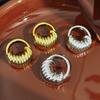 Retro Hong Kong Style Round Hollow Fashion Stud Earrings Light Luxury High-End Personality Exaggerated Artistic Sense Earrings Women