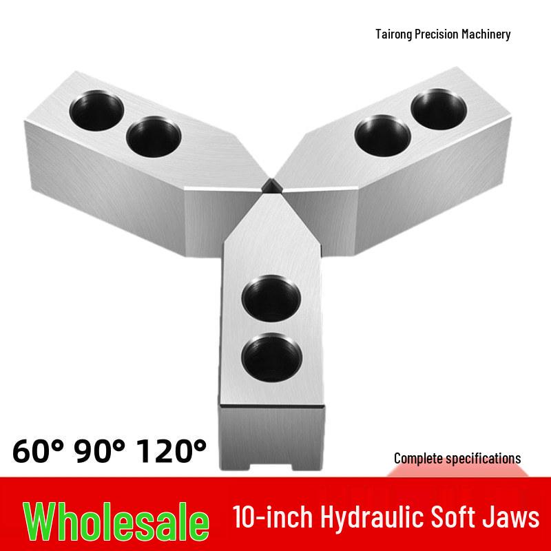 10-Inch Hydraulic Lathe Chuck Soft Jaws with 60°/90°/120° Angles