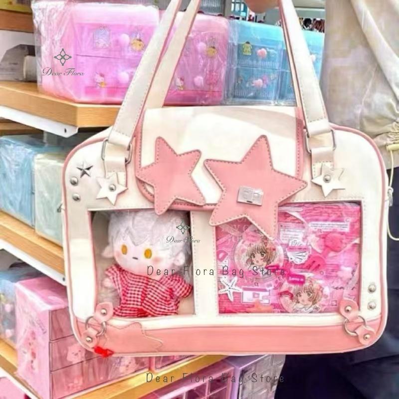 

Y2K Trendy Star Ita Bag Lolita Girl Transparent Pocket Fashion Crossbody Bag Women s DIY Display Shoulder Bag Cute Purse Handbag 37x27x8cm with board
