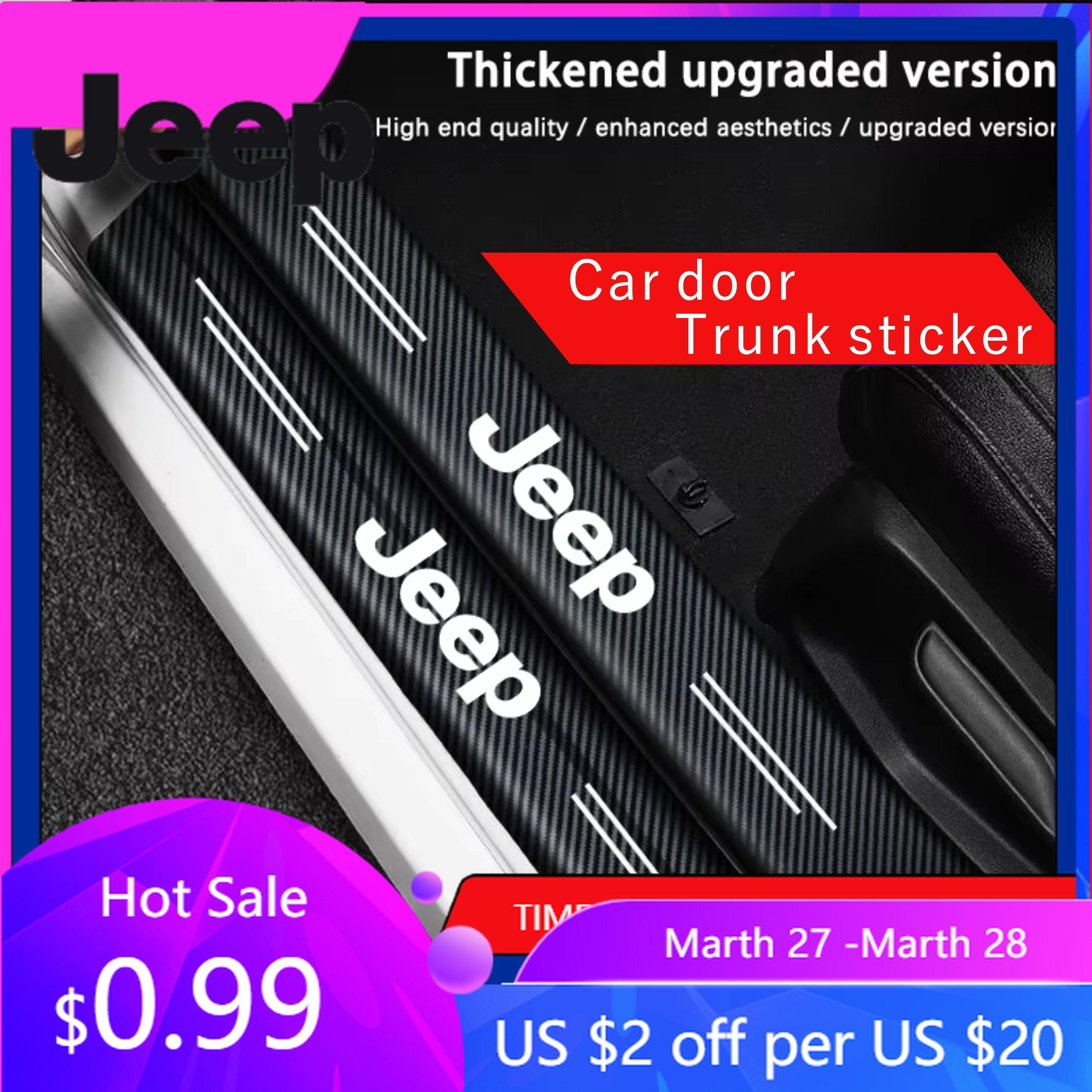 Per Jeep Jeep Auto Soglia Striscia Anti Scalino Fibra di Carbonio Adesivo Protettivo Per Jeep Renegade Compass Grand Cherokee Wran