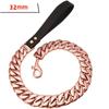 Stainless Steel Gold Dog Chain Leash Super Strong Dog Metal Durable Silver Traction Rope Chain Solid For Pet Jewelry Accessories