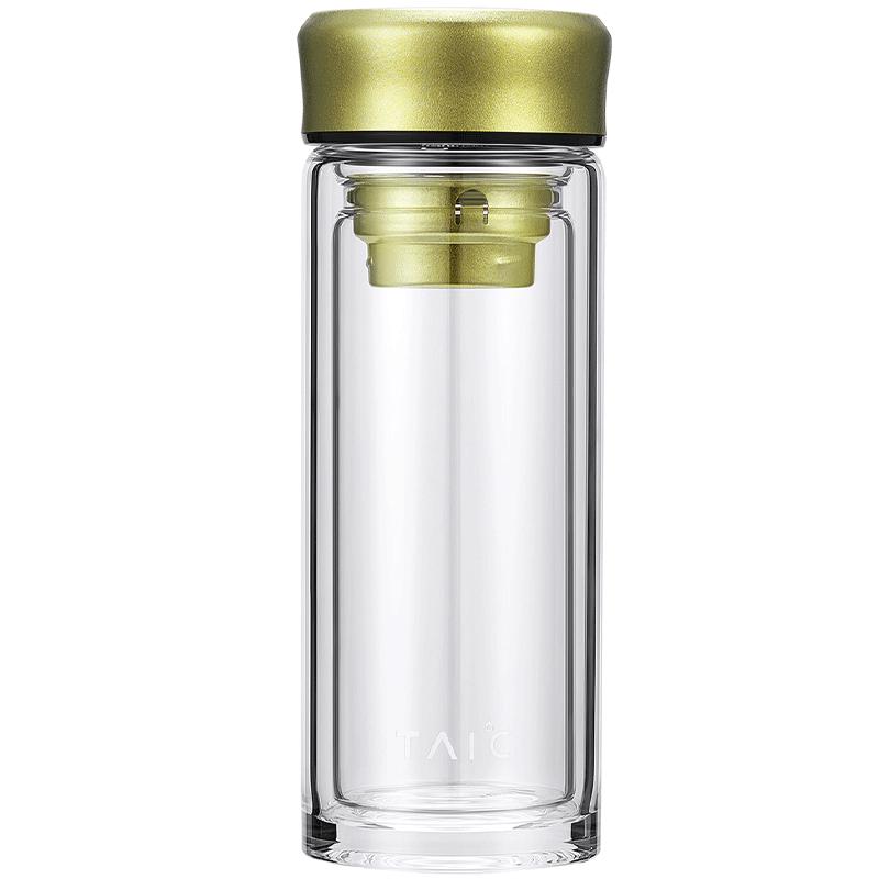 TAIC Double-Layer Glass Tea Cup with Titanium Infuser