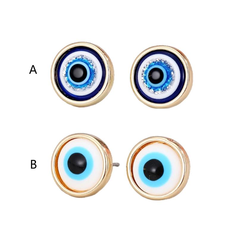 1 Paar für Evil Eye Ohrstecker Türkische Blaue Augen Amulett Ohrringe Teufelsauge zum Schutz Ohrring für Damen Glücksbringer J