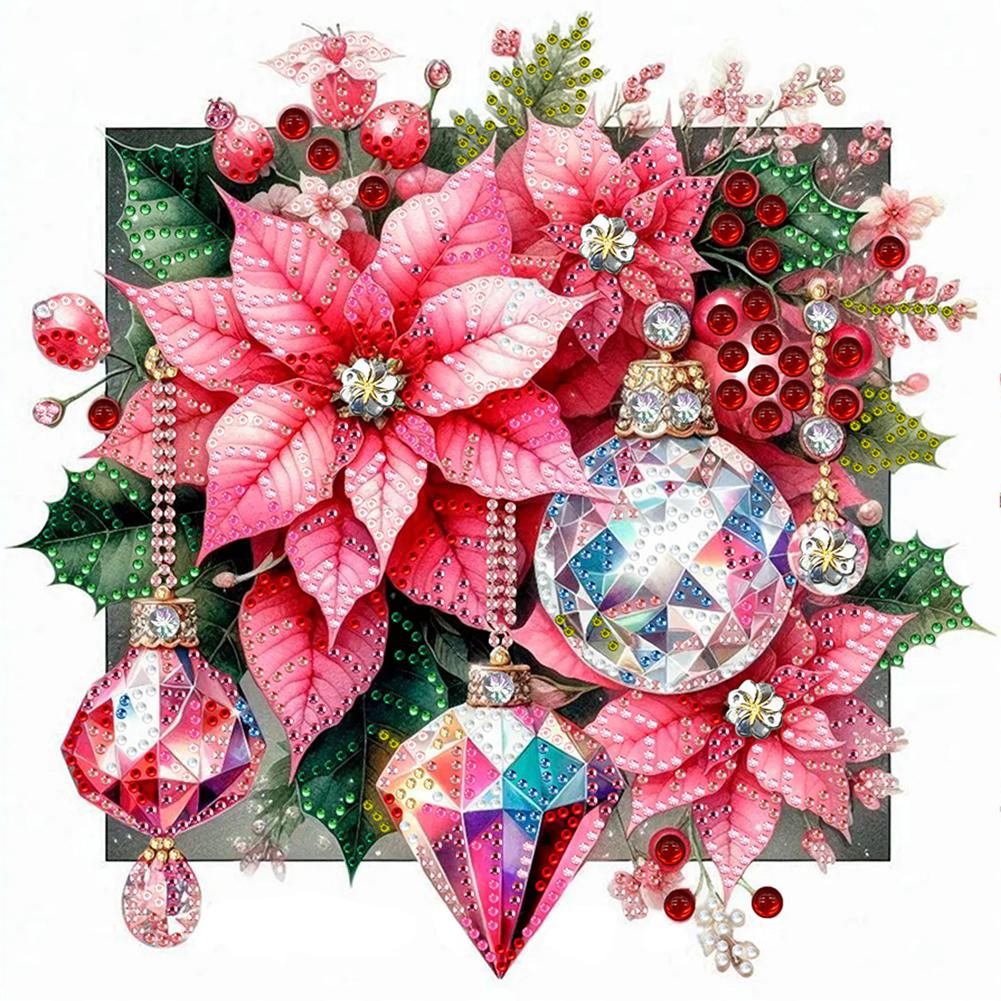5D DIY Partial Special Shaped Drill Diamond Painting Kit Christmas Flower Decor