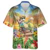 Cartoon It's 5 Oclock Hawaiian Shirt For Men Clothing Somewhere Mens Hawaiian Shirts Short Sleeve Series Funny Animal Beach Tops