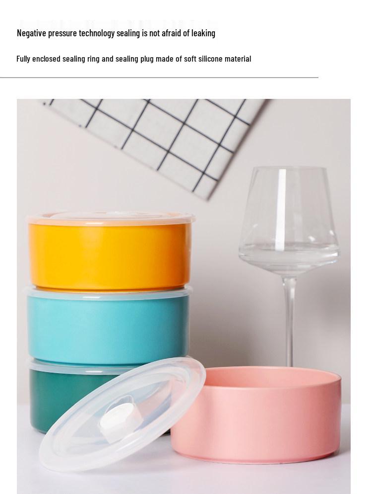 Nordic Style Microwaveable Ceramic Lunch Box for Office with Airtight Seal