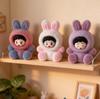 Gradient Flocked Rabbit Resin Ornament - Cute Trendy Blind Box Toy & DIY Desktop Decoration Gift