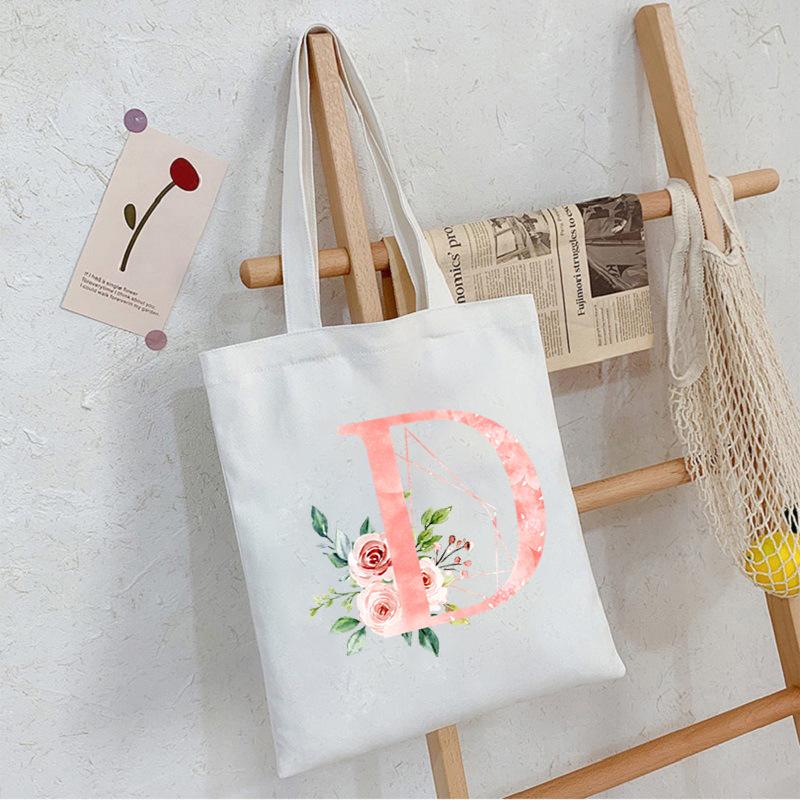 Alphabet Letter A-Z Printed Shoulder Bag Female Casual Student Crossbody Bag Large Capacity