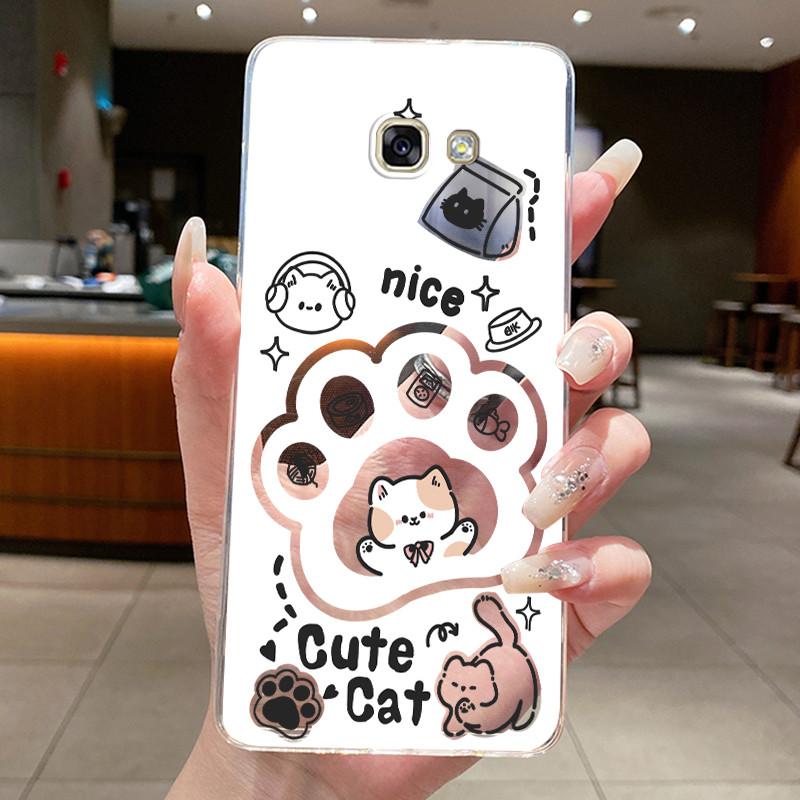 For Samsung Galaxy A5 2016 Case SM-A510F Aesthetic Cute Cat Cover Clear Soft Silicone Phone Case For Samsung A5 2017 A520F Shell