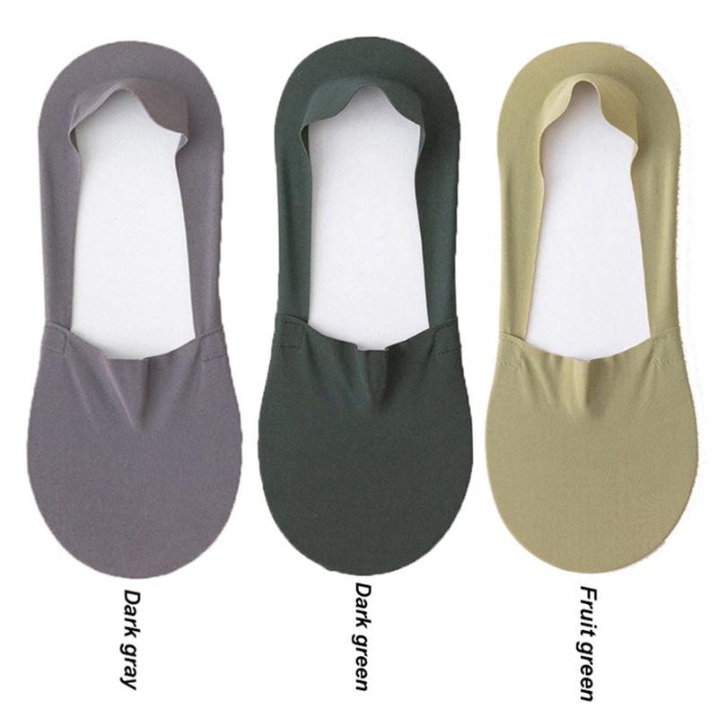 Mens Socks Fashion Summer Men Invisible No Show Socks Solid Color Casual Breathable Silicone Non-slip Low Cut Ankle Boat Socks