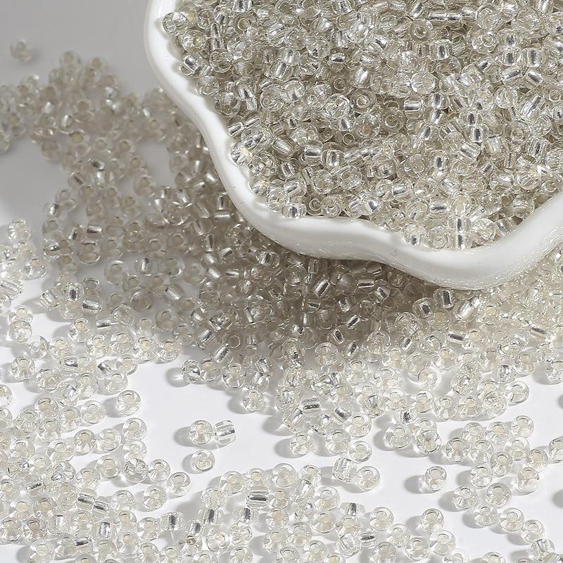 

2/3/4 мм Прозрачные стеклянные бусины-бисер с серебряной подкладкой для изготовления украшений и аксессуаров своими руками 3mm 15g Approx 500 pcs
