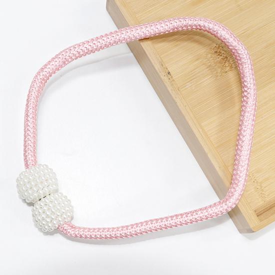 1 Pair Magnetic Curtain Straps Faux Pearls Decor Decorative Braided Ropes Curtain Tiebacks Curtain Accessories