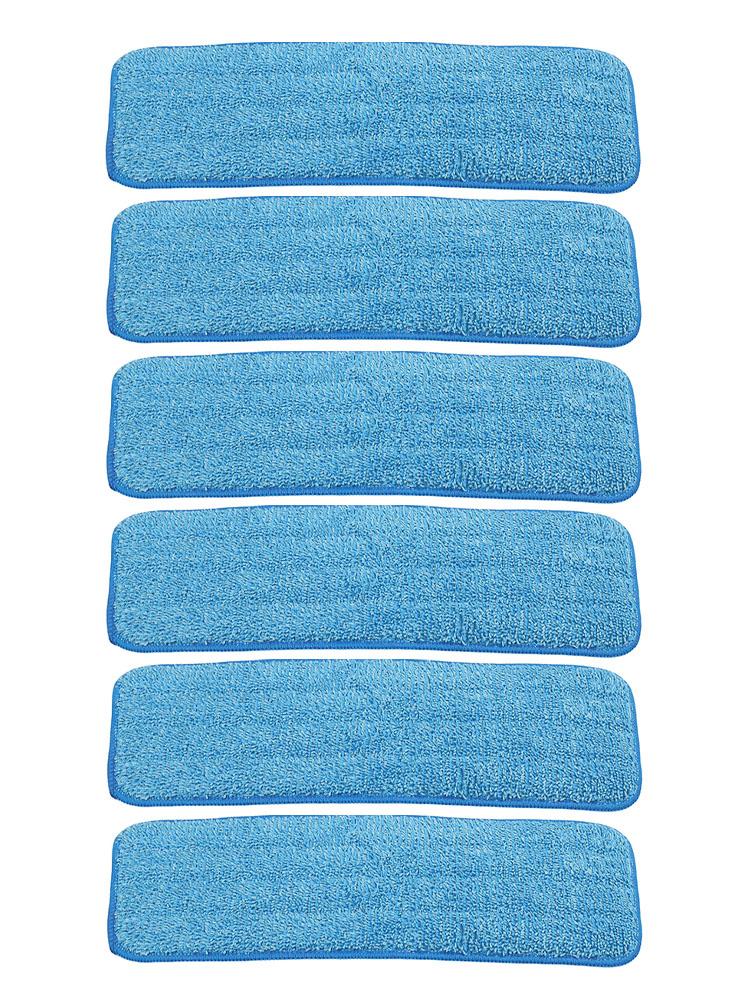 Sustainable Washing Machine Safe Microfiber Mop Replacement Pads Adapted To Different Cleaning Tasks In a Six Pack Set