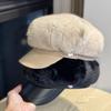 Brim Beret Women's Autumn and Winter Fashionable and Versatile Octagonal Newsboy Hat with A Small Temperament
