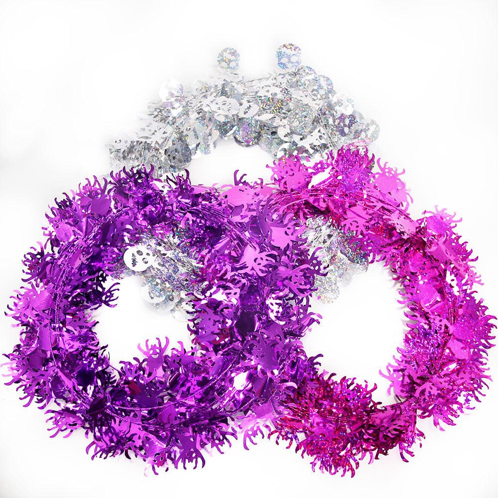 75 Meter Decorative Halloween Wire Garland With Colorful Pumpkin Skeleton Bat And Spider Designs For Spooky Vibes