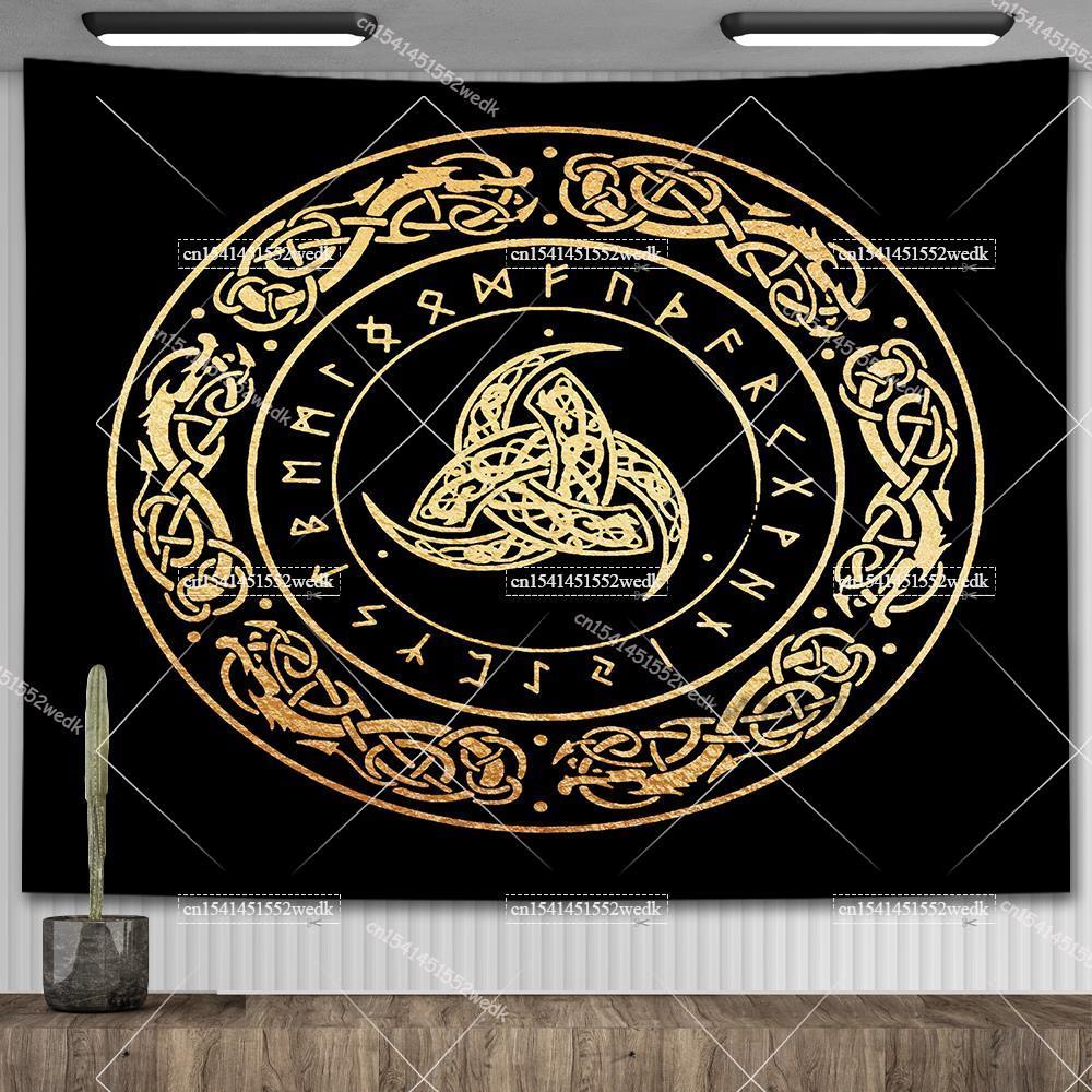 Viking Raven Tapestry Wall Hanging Hippie Vikings Norse Tapestrys Tarot Witchcraft Aesthetic Room Decoration Tapiz Home Decor