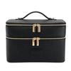 Borsa Cosmetica di Lusso a Doppio Strato di Grande Capacità per Viaggio Manico Superiore Portatile Pelle PU Multi Scomparto Custodia da Toeletta