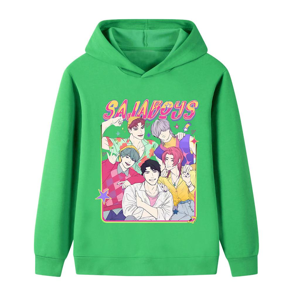 B1227 Kids Boys Girls Sajaboys Kpop Rumi Zoey Mira Print Long Sleeves Hoodie