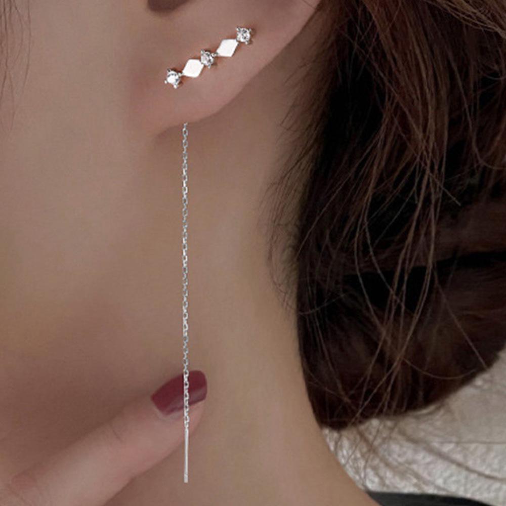 Chic Round Bead Threader Earrings: Trendy, High-End, Sweet & Fresh Style with Long Tassels.