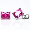 Natural Pink Ruby Earrings 11.10 Ct Emerald Cut Pair Gemstone Jewelry Gift